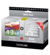 Pack 2 unidades cartuchos negro n44XL y color n43XL